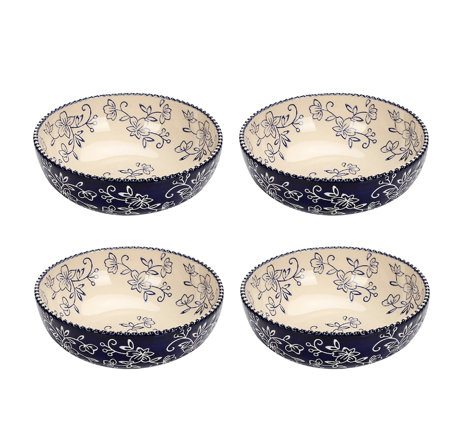 Image 221072_FLBLU.jpg, Product 221-072 / Price $19.33, temp-tations Set Of 4 Soup/Cereal Bowls from temp-tations on TSC.ca's Kitchen department