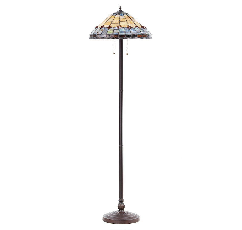 Image 221161.jpg, Product 221-161 / Price $599.99, Tiffany Style 62.25" Margriet Stained Glass Dome Shade Candlestick Base Floor Lamp from Tiffany Style Lighting on TSC.ca's Home & Garden department