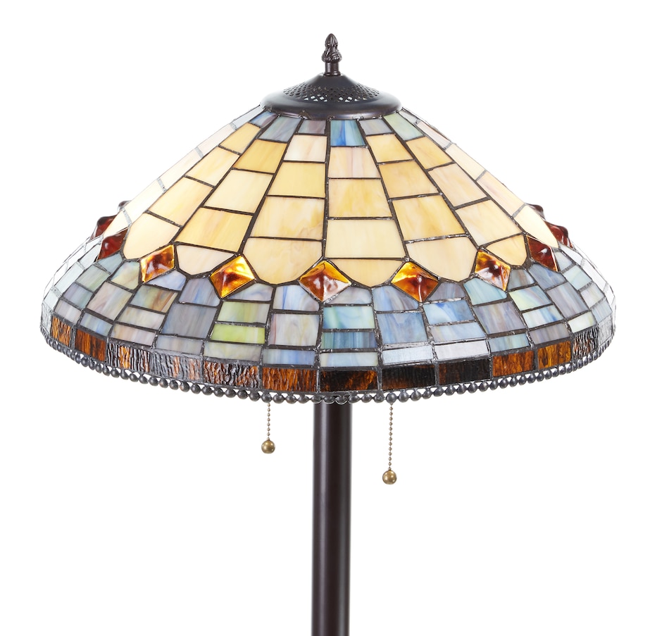 Image 221161_ALTMORE2.jpg, Product 221-161 / Price $599.99, Tiffany Style 62.25" Margriet Stained Glass Dome Shade Candlestick Base Floor Lamp from Tiffany Style Lighting on TSC.ca's Home & Garden department