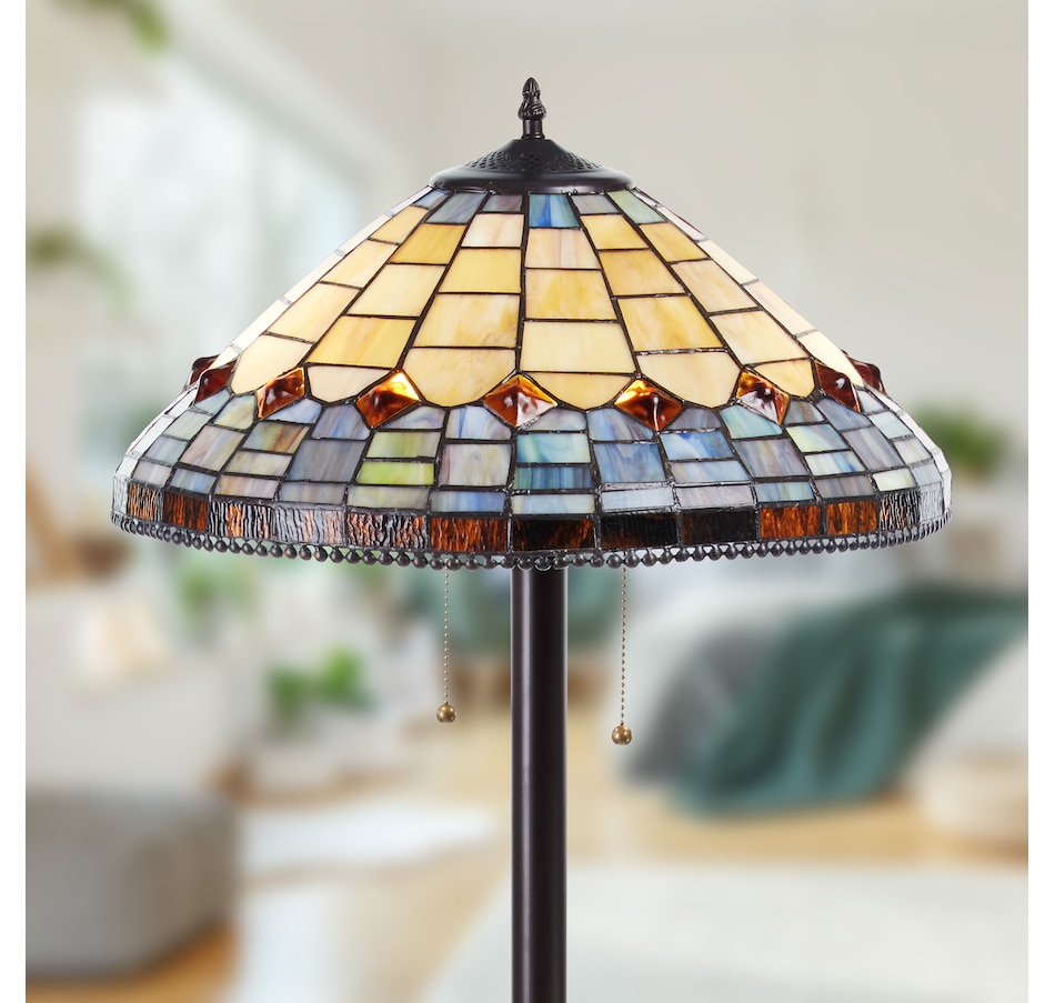 Image 221161_ALTMORE6.jpg, Product 221-161 / Price $599.99, Tiffany Style 62.25" Margriet Stained Glass Dome Shade Candlestick Base Floor Lamp from Tiffany Style Lighting on TSC.ca's Home & Garden department