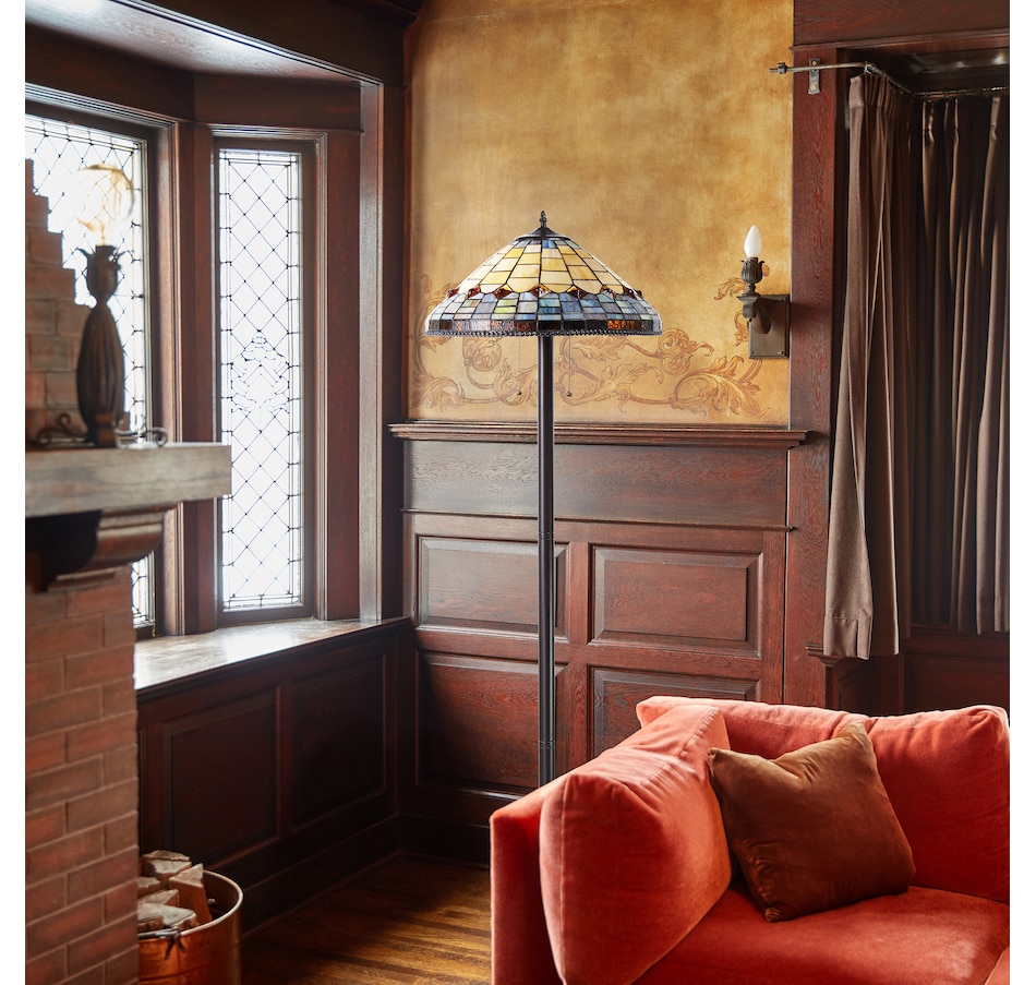 Image 221161_ALTMORE8.jpg, Product 221-161 / Price $599.99, Tiffany Style 62.25" Margriet Stained Glass Dome Shade Candlestick Base Floor Lamp from Tiffany Style Lighting on TSC.ca's Home & Garden department