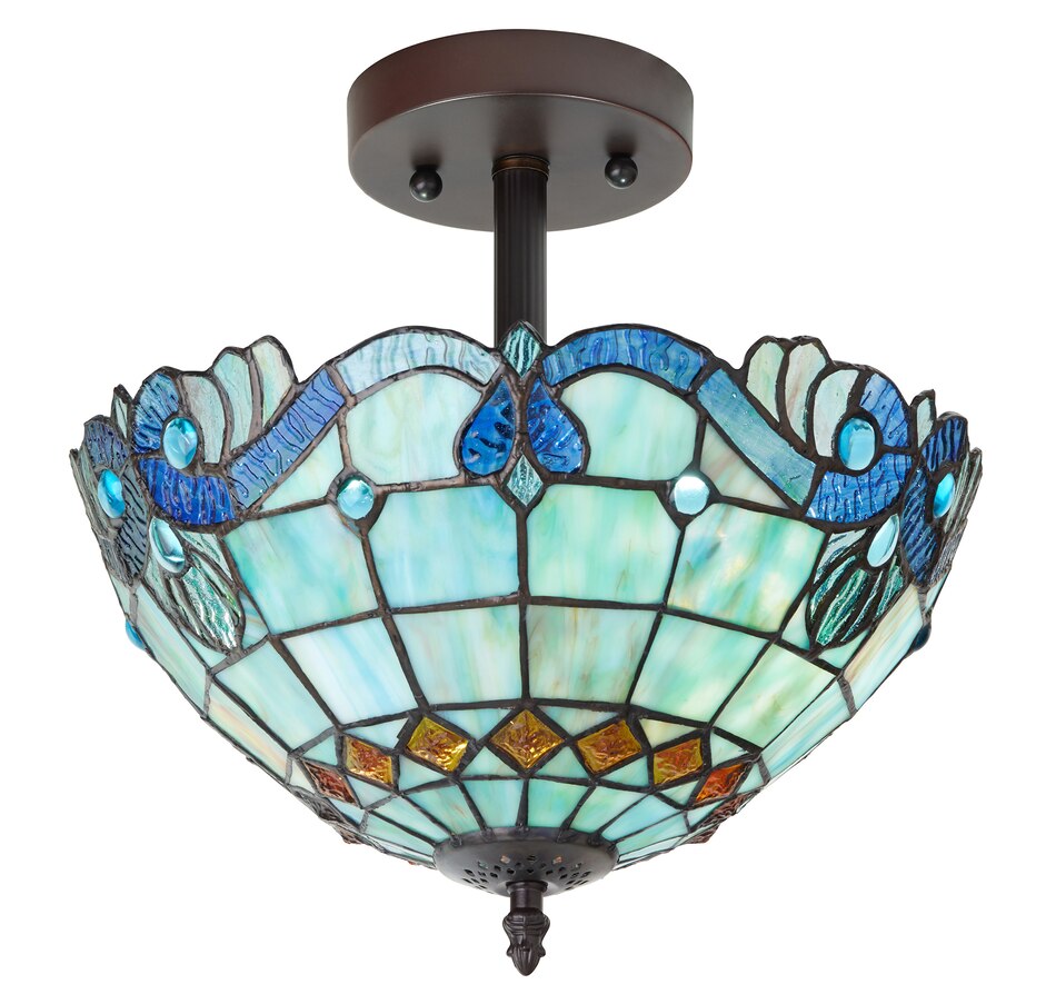 Image 221162_ALTMORE12.jpg, Product 221-162 / Price $249.99, Tiffany Style 13" Amelia Stained Glass Shade Traditional Ceiling Light. from Tiffany Style Lighting on TSC.ca's Home & Garden department