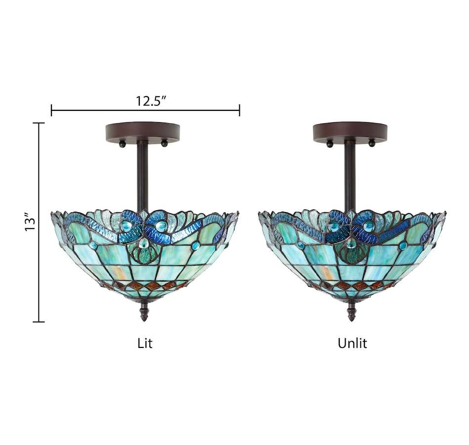 Image 221162_ALTMORE17.jpg, Product 221-162 / Price $249.99, Tiffany Style 13" Amelia Stained Glass Shade Traditional Ceiling Light. from Tiffany Style Lighting on TSC.ca's Home & Garden department