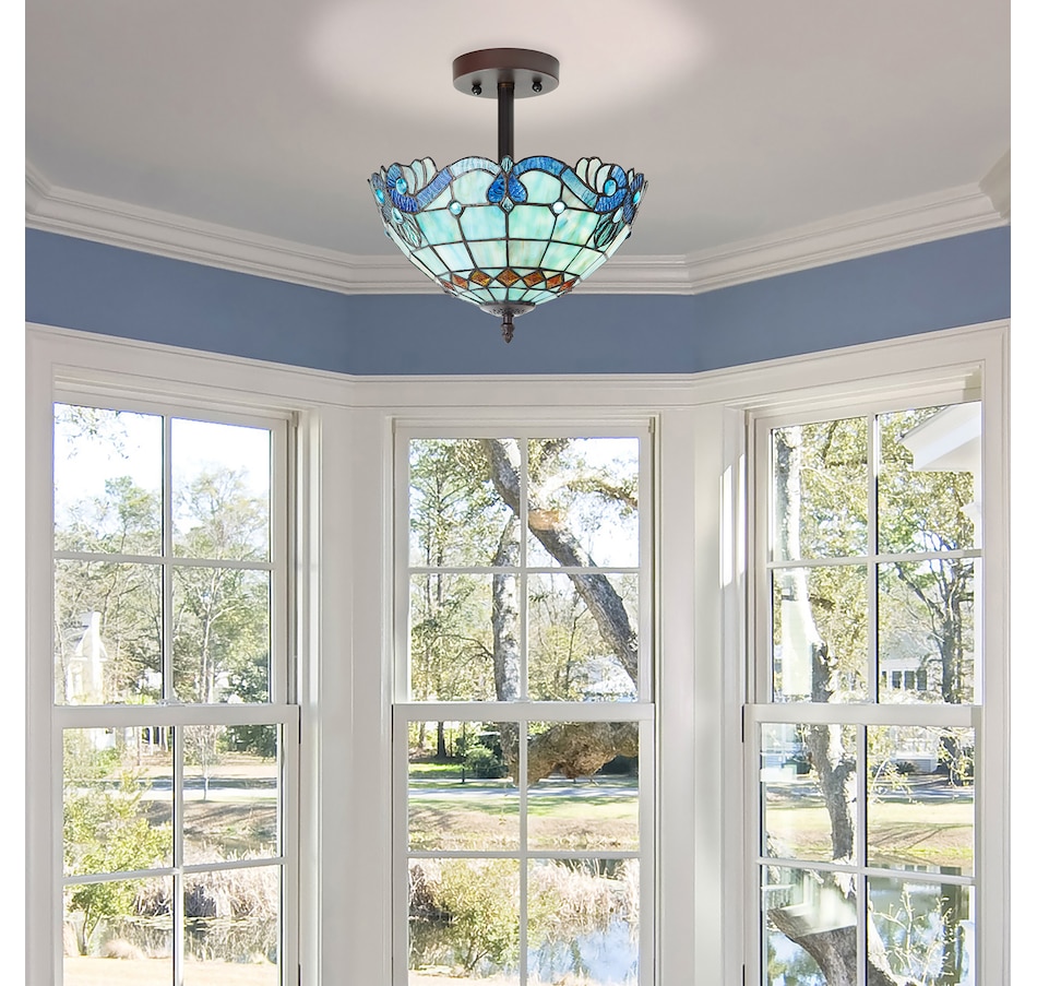Image 221162_ALTMORE19.jpg, Product 221-162 / Price $249.99, Tiffany Style 13" Amelia Stained Glass Shade Traditional Ceiling Light. from Tiffany Style Lighting on TSC.ca's Home & Garden department