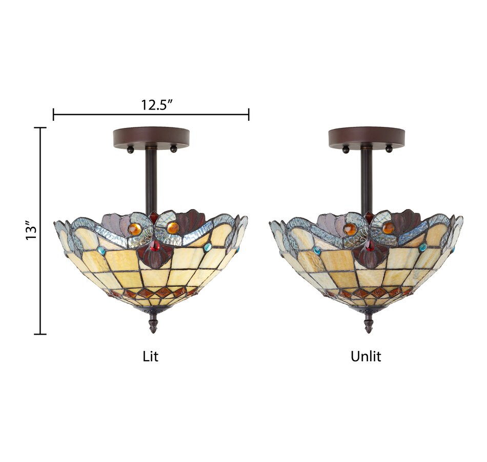 Image 221162_ALTMORE7.jpg, Product 221-162 / Price $249.99, Tiffany Style 13" Amelia Stained Glass Shade Traditional Ceiling Light. from Tiffany Style Lighting on TSC.ca's Home & Garden department