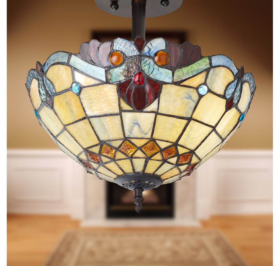 Image 221162_ALTMORE8.jpg, Product 221-162 / Price $249.99, Tiffany Style 13" Amelia Stained Glass Shade Traditional Ceiling Light. from Tiffany Style Lighting on TSC.ca's Home & Garden department