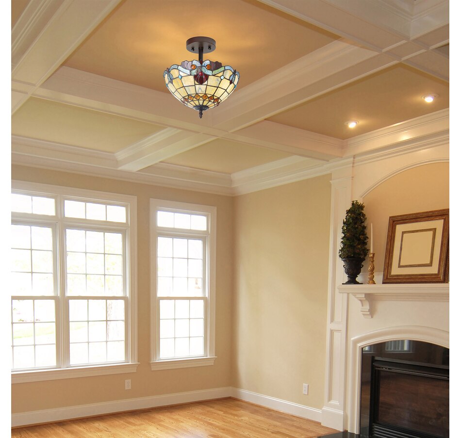 Image 221162_ALTMORE9.jpg, Product 221-162 / Price $249.99, Tiffany Style 13" Amelia Stained Glass Shade Traditional Ceiling Light. from Tiffany Style Lighting on TSC.ca's Home & Garden department