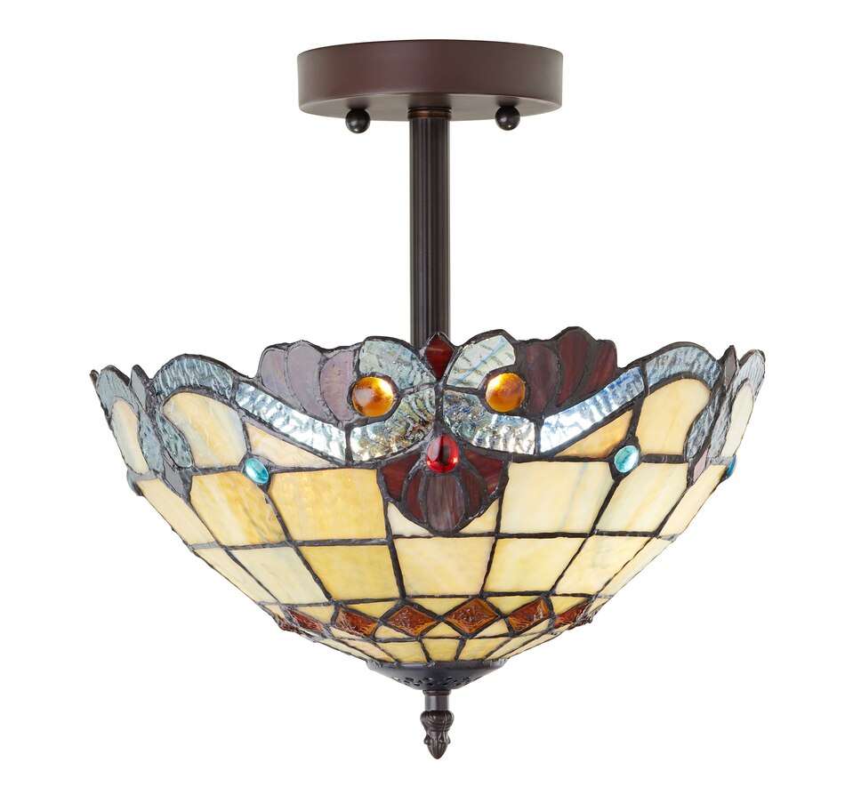 Image 221162_AMB.jpg, Product 221-162 / Price $249.99, Tiffany Style 13" Amelia Stained Glass Shade Traditional Ceiling Light. from Tiffany Style Lighting on TSC.ca's Home & Garden department