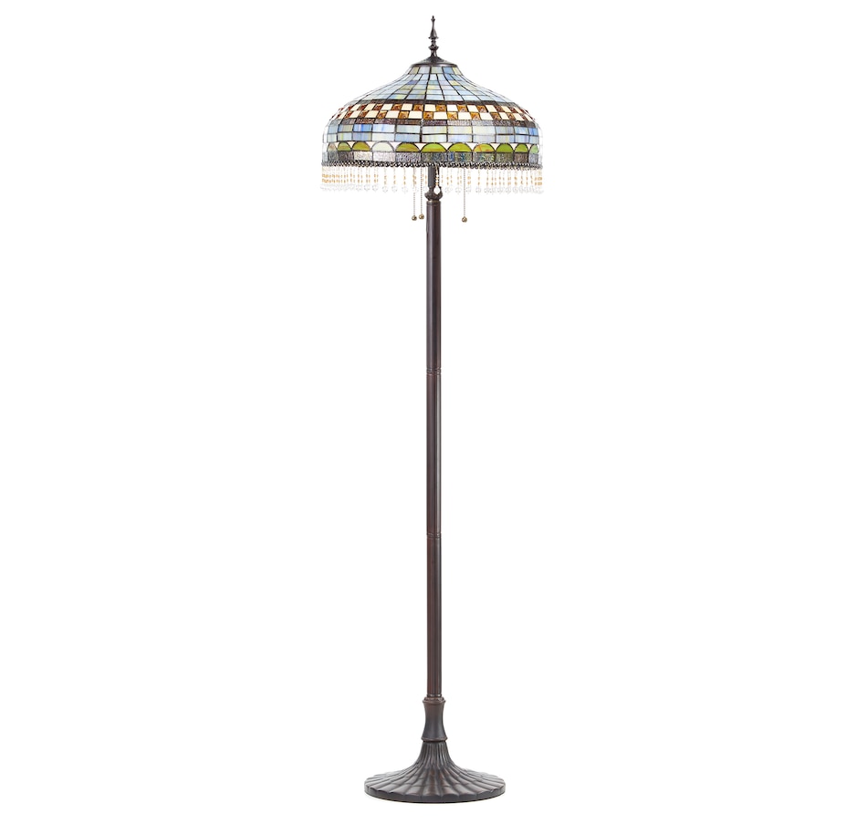 Image 221163.jpg, Product 221-163 / Price $401.88, Tiffany Style 64" Veronica Blue Stained Glass Dome Shade Candlestick Floor Lamp from Tiffany Style Lighting on TSC.ca's Home & Garden department