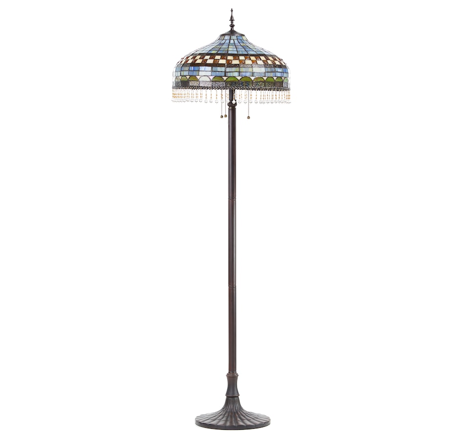 Image 221163_ALTMORE4.jpg, Product 221-163 / Price $401.88, Tiffany Style 64" Veronica Blue Stained Glass Dome Shade Candlestick Floor Lamp from Tiffany Style Lighting on TSC.ca's Home & Garden department