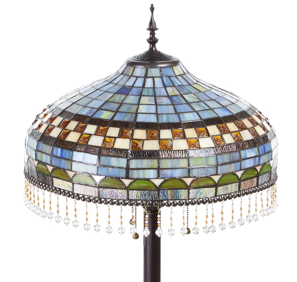 Image 221163_ALTMORE5.jpg, Product 221-163 / Price $401.88, Tiffany Style 64" Veronica Blue Stained Glass Dome Shade Candlestick Floor Lamp from Tiffany Style Lighting on TSC.ca's Home & Garden department