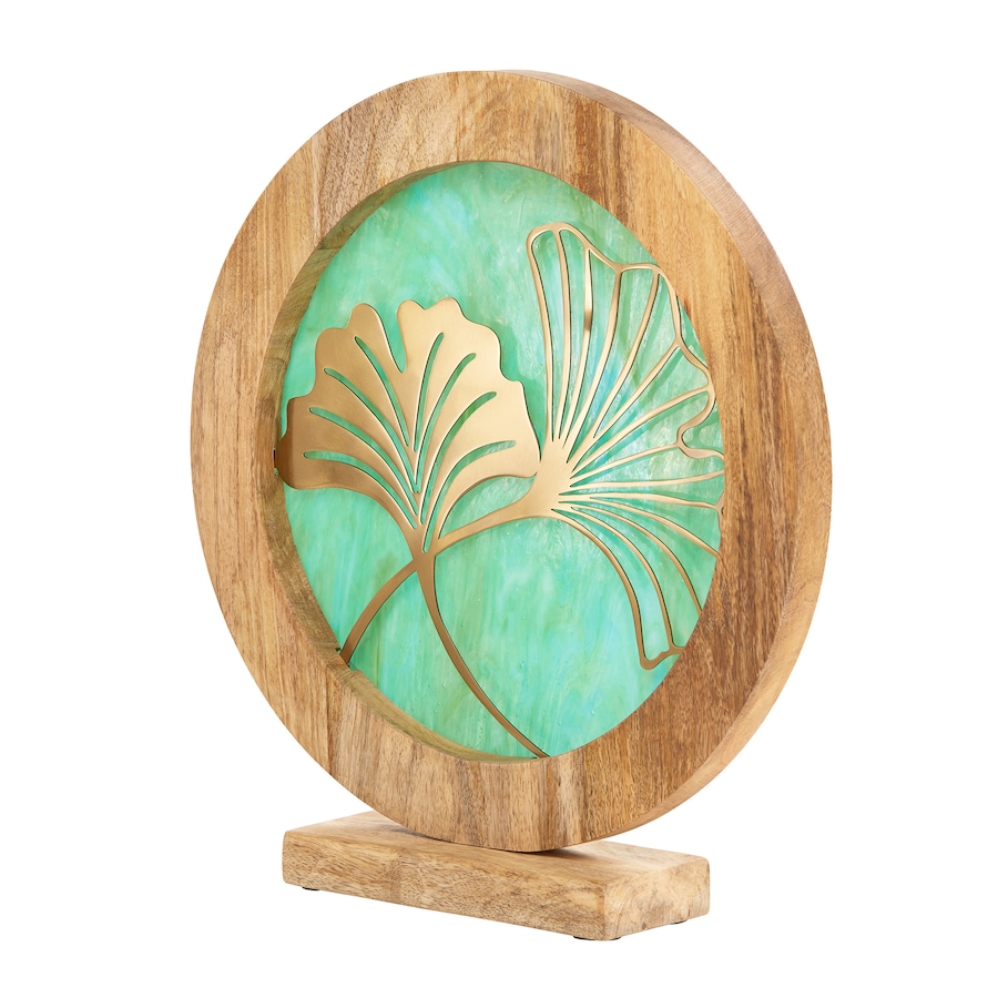 Image 221166_ALTMORE10.jpg, Product 221-166 / Price $59.88, Tiffany Style 14"W Bird Theme Round Decorative Stained Glass and Metal Stand with Wood Frame from Tiffany Style Lighting on TSC.ca's Home & Garden department
