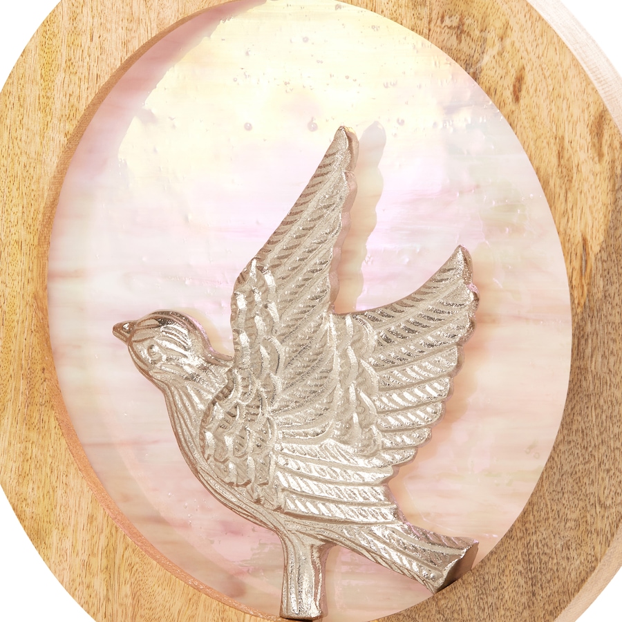 Image 221166_ALTMORE4.jpg, Product 221-166 / Price $59.88, Tiffany Style 14"W Bird Theme Round Decorative Stained Glass and Metal Stand with Wood Frame from Tiffany Style Lighting on TSC.ca's Home & Garden department
