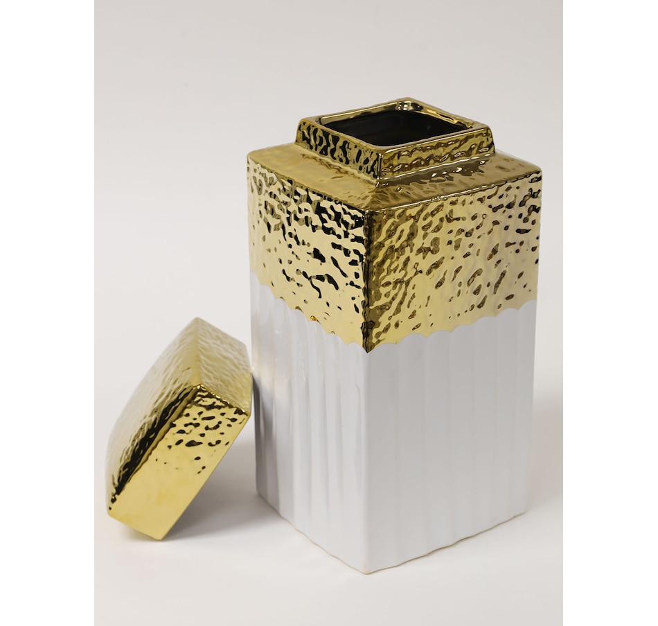 Image 221290_ALTMORE3.jpg, Product 221-290 / Price $99.33, Inspire Me Home Decor White Hammered Canisters With Lids (Set of 3) from Inspire Me! Home Decor on TSC.ca's Home & Garden department