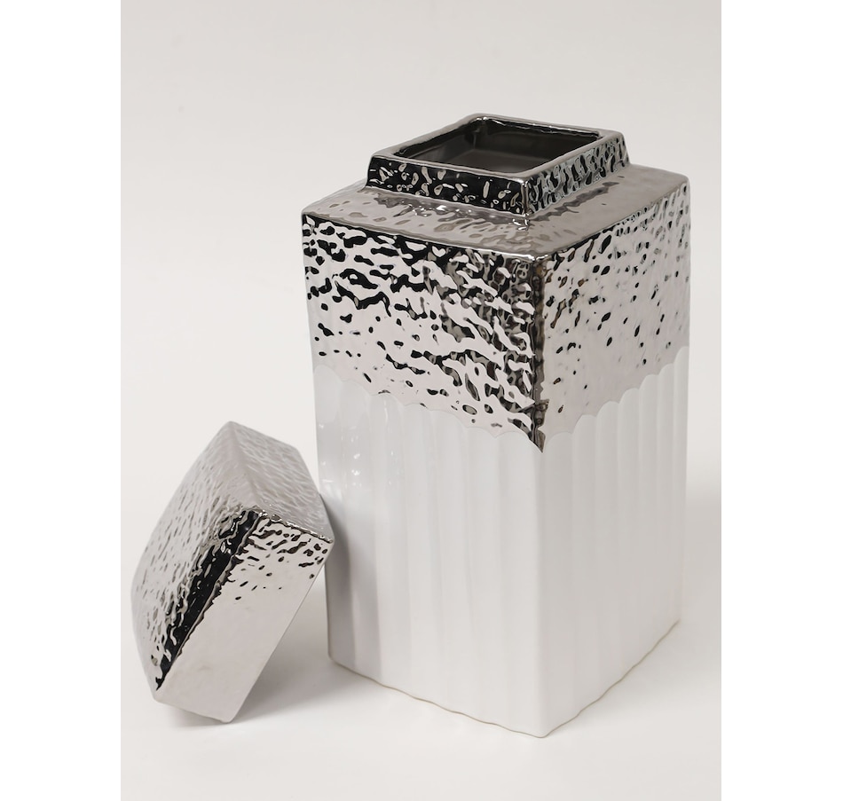 Image 221290_ALTMORE4.jpg, Product 221-290 / Price $99.33, Inspire Me Home Decor White Hammered Canisters With Lids (Set of 3) from Inspire Me! Home Decor on TSC.ca's Home & Garden department
