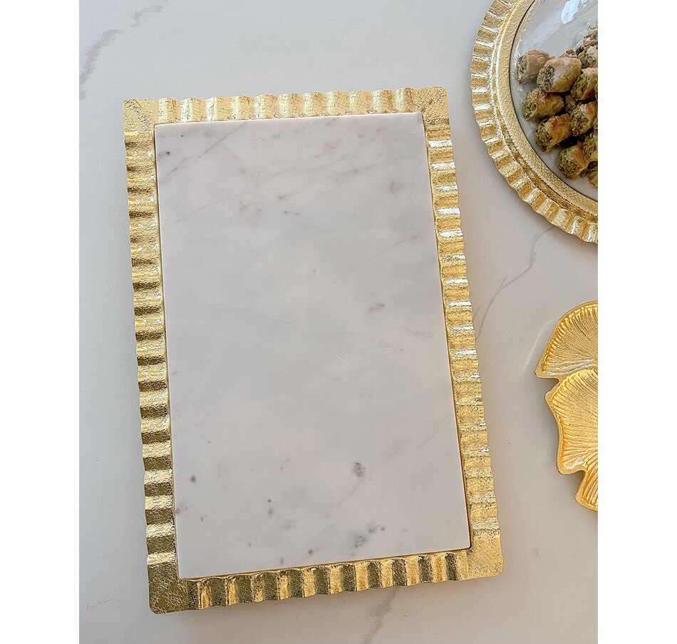Image 221299_ALTMORE1.jpg, Product 221-299 / Price $99.33, Inspire Me Home Decor Large Rectangle Marble Serving Tray With Ripple Edge from Inspire Me! Home Decor on TSC.ca's Kitchen department