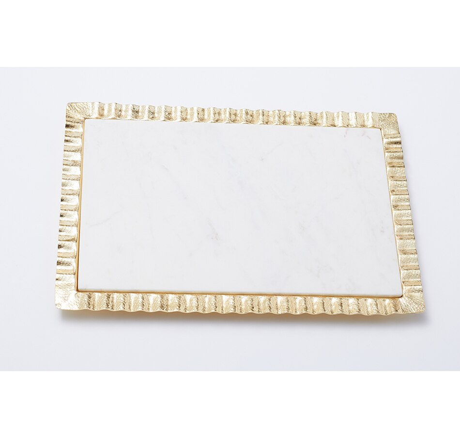 Image 221299_GLD.jpg, Product 221-299 / Price $99.33, Inspire Me Home Decor Large Rectangle Marble Serving Tray With Ripple Edge from Inspire Me! Home Decor on TSC.ca's Kitchen department