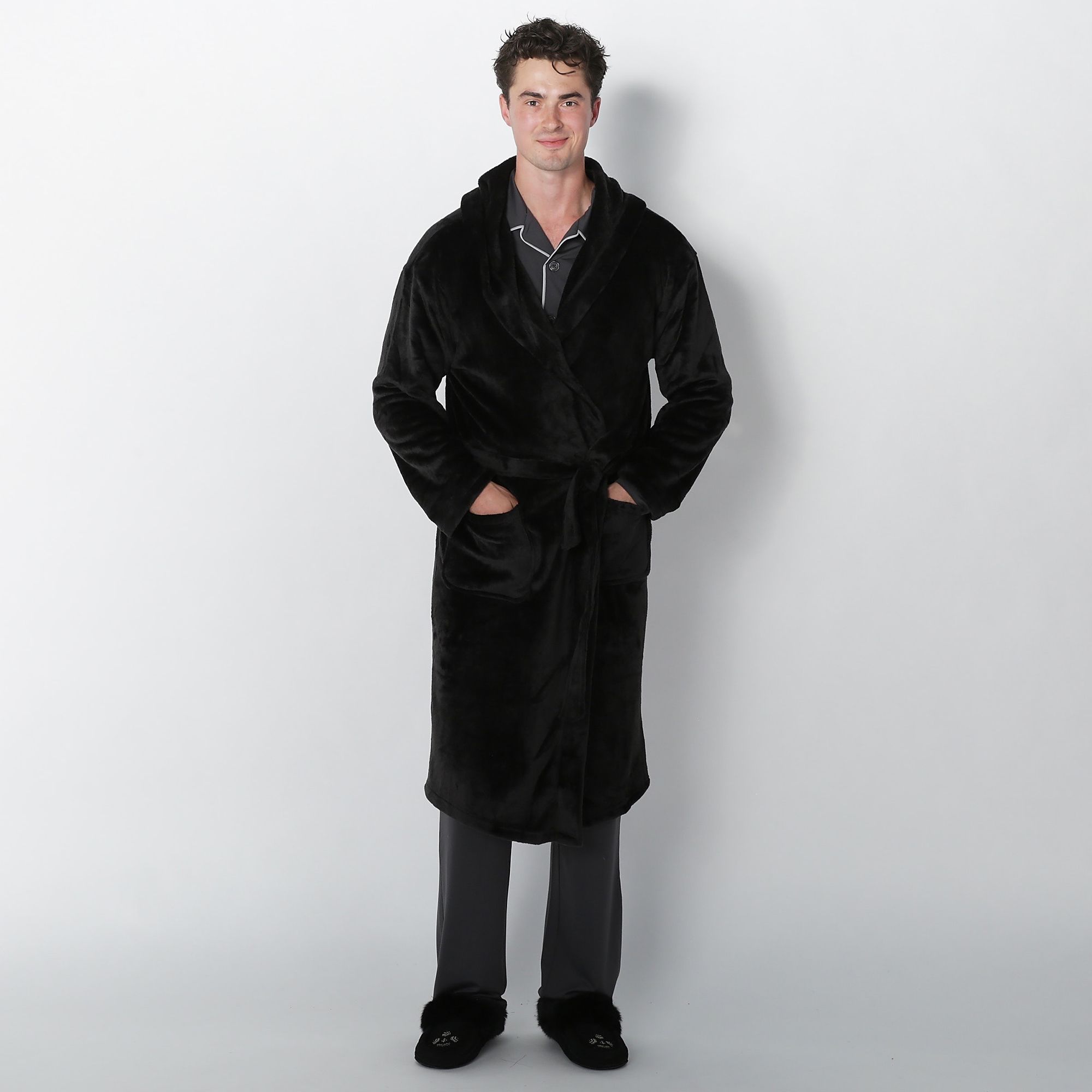 Guillaume Men's Micro Mink Hooded Robe - TSC.ca
