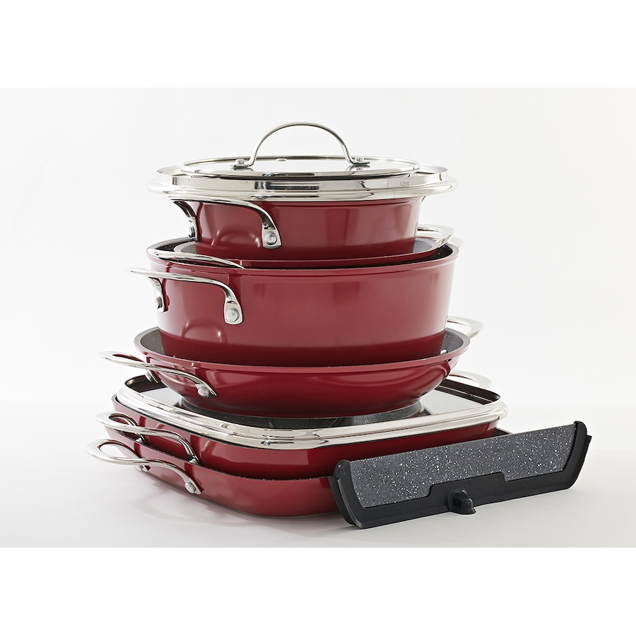 Image 221359_RED.jpg, Product 221-359 / Price $98.88, Curtis Stone 10-Piece Cookware Set from Curtis Stone on TSC.ca's Kitchen department