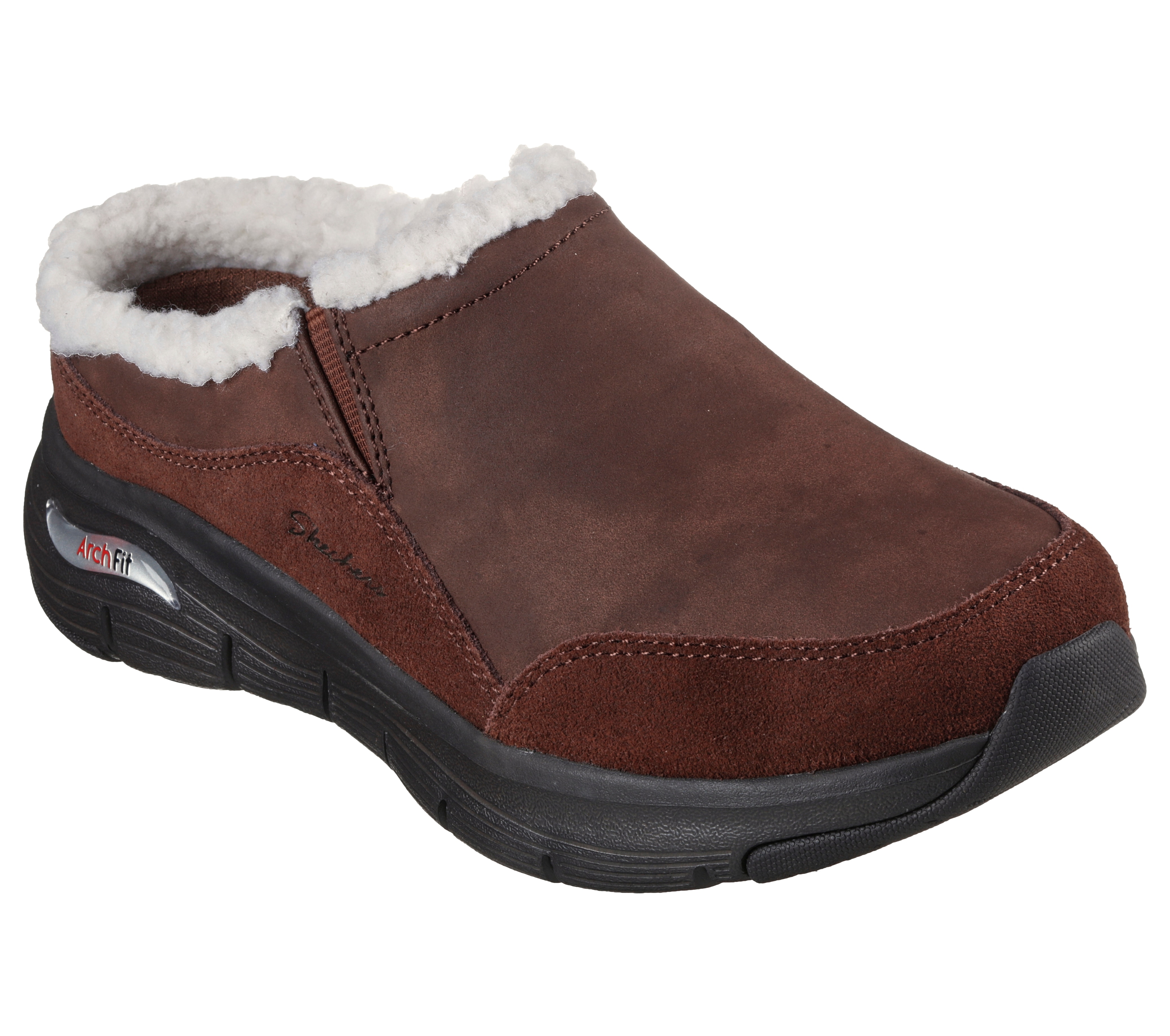 Skechers gowalk suede faux fur shop clogs w/ memory form- embrace