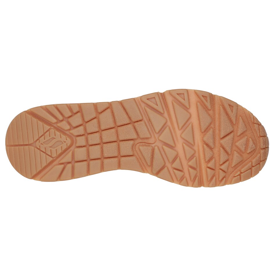 XL Sports - This fashion lace-up features a metallic print of the artist's  signature heart design on a synthetic duraleather upper with a Skechers  Air-Cooled Memory Foam® insole and a platform wedge