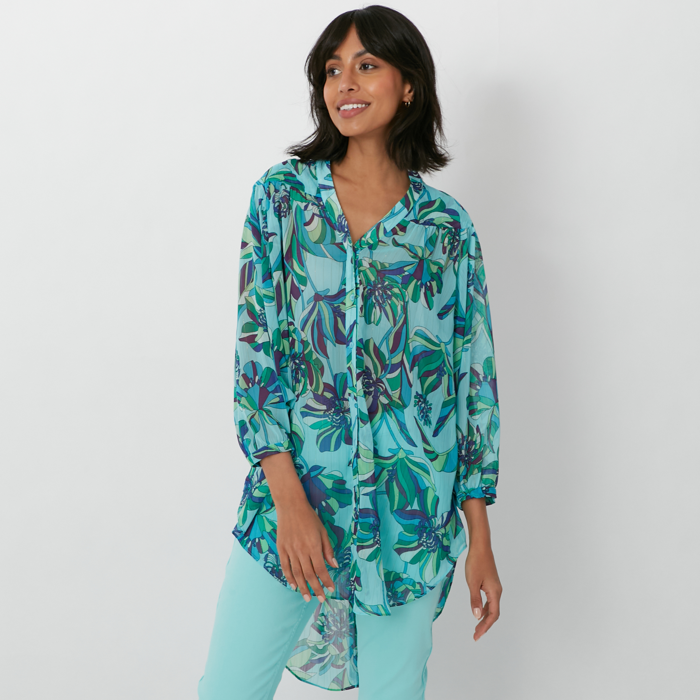 Badgley Mischka Cocoon Printed Tunic Blouse - TSC.ca