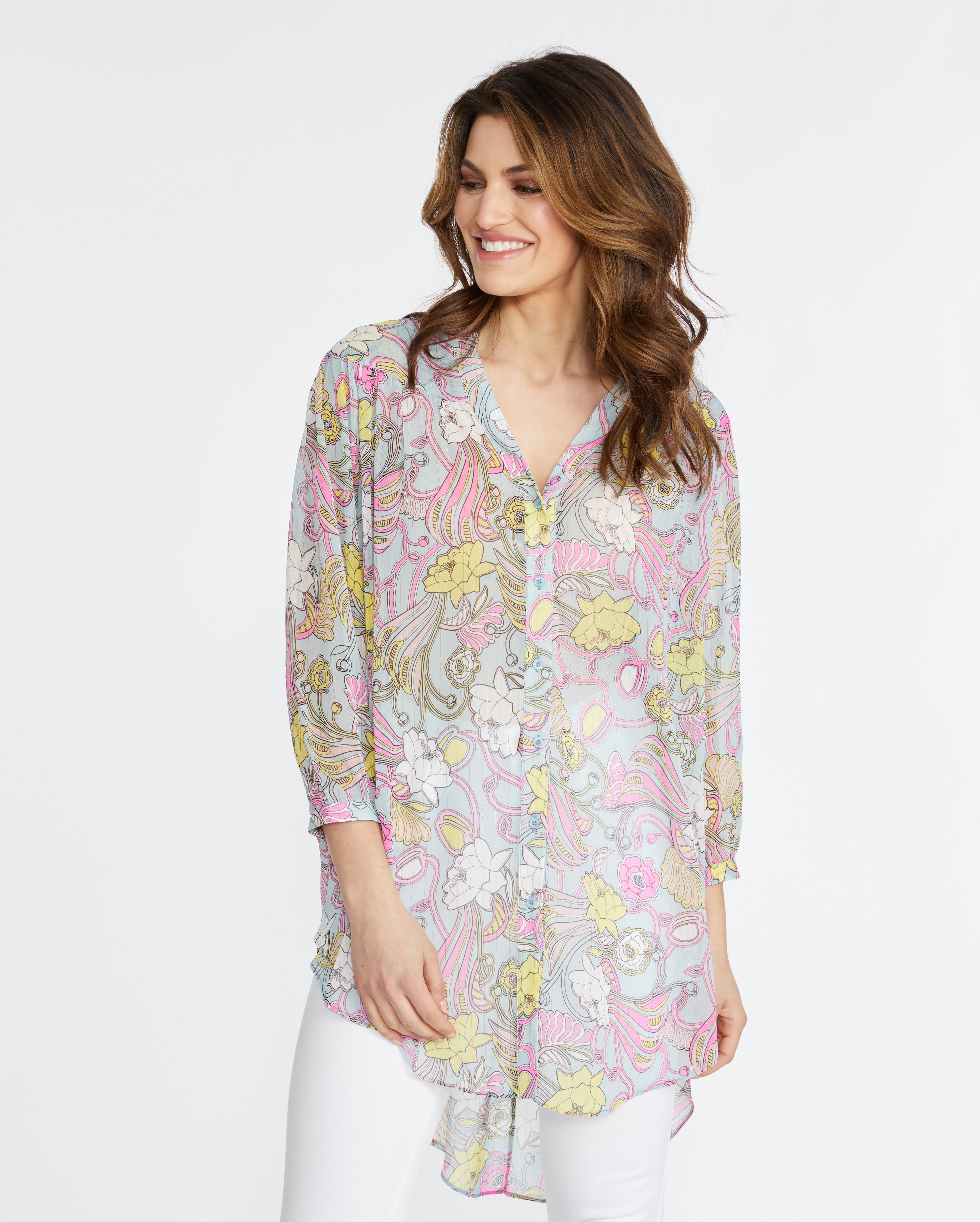 Badgley Mischka Cocoon Printed Tunic Blouse - TSC.ca