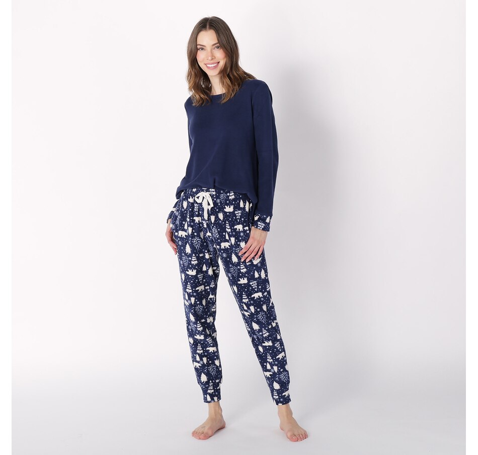 Cuddl Duds Petite Ultra Plush Velvet Fleece Pajama Set 