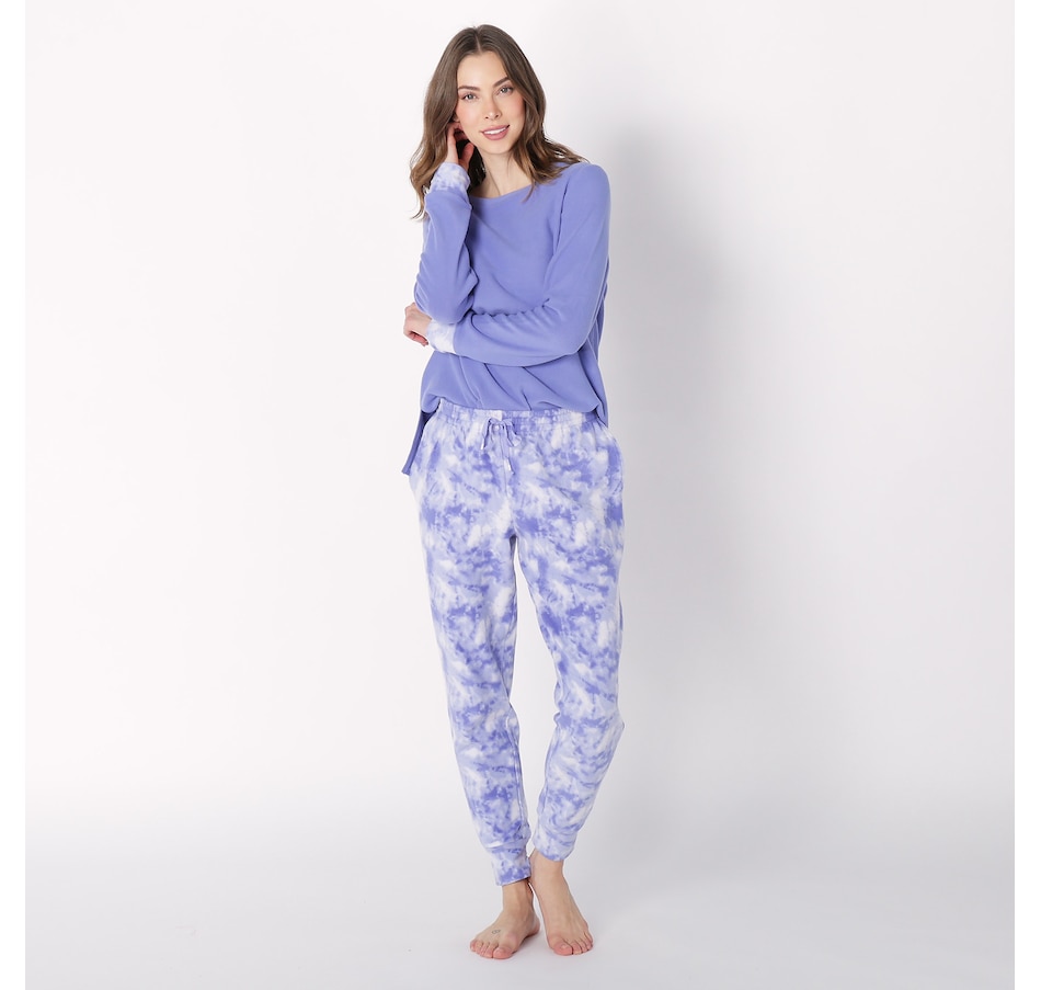 Microfleece Long Sleeve Henley Top 2-Pc Pajama Set - Cuddl Duds