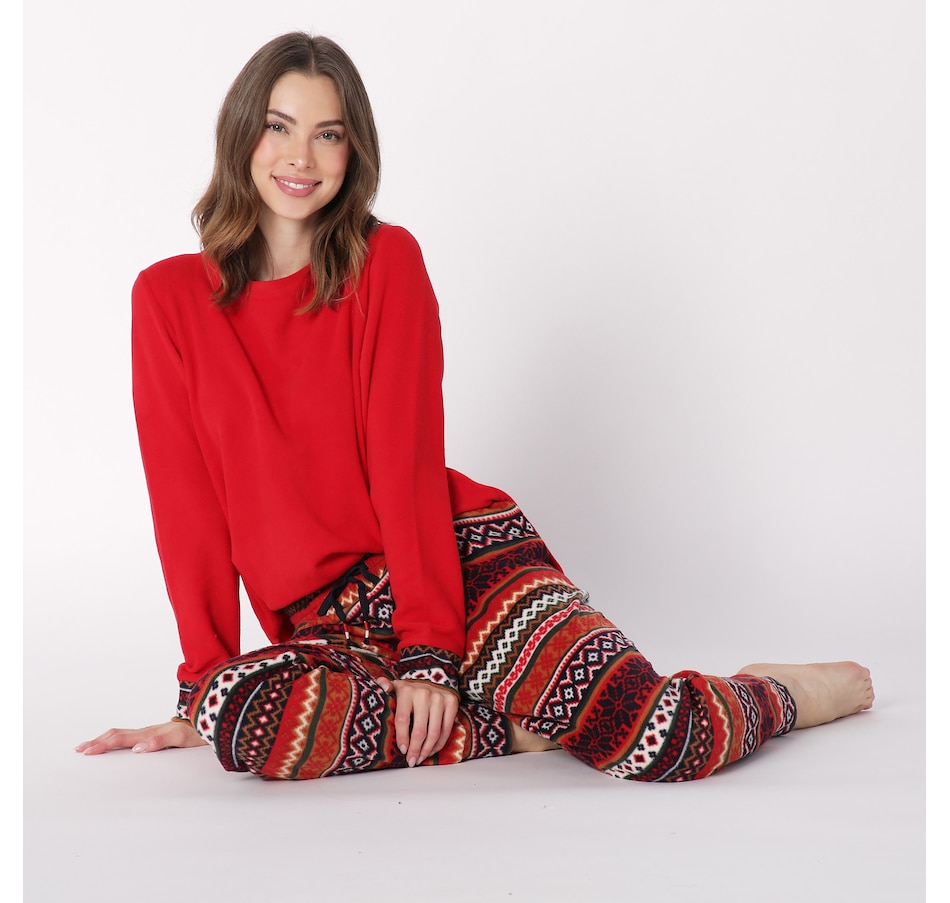 Cuddl Duds Regular Fleecewear with Stretch Pajama Set - Yahoo Shopping