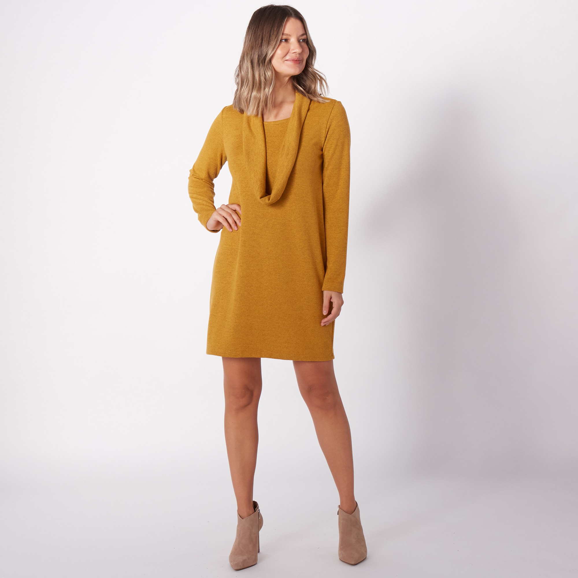 Cowl neck 2025 tunic dress