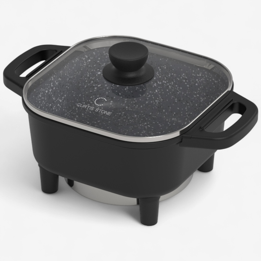 Image 221839_BLK.jpg, Product 221-839 / Price $59.99, Curtis Stone 8" Dura-Pan Non-Stick Square Electric Skillet from Curtis Stone on TSC.ca's Kitchen department