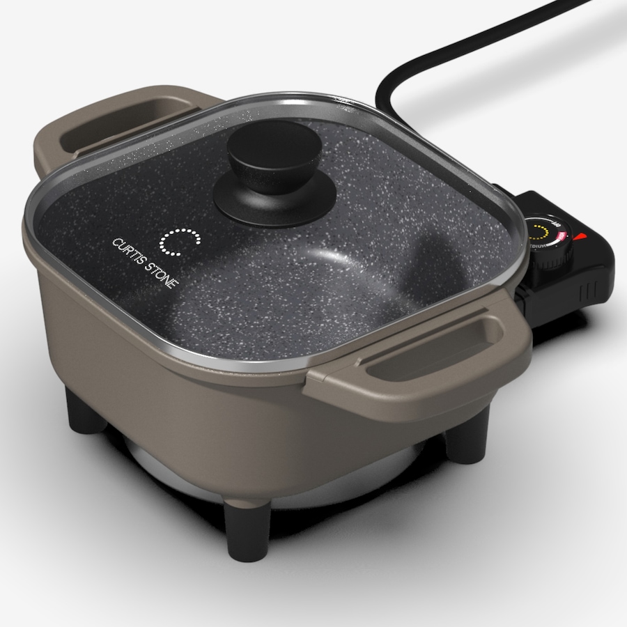 Image 221839_GRY.jpg, Product 221-839 / Price $59.99, Curtis Stone 8" Dura-Pan Non-Stick Square Electric Skillet from Curtis Stone on TSC.ca's Kitchen department