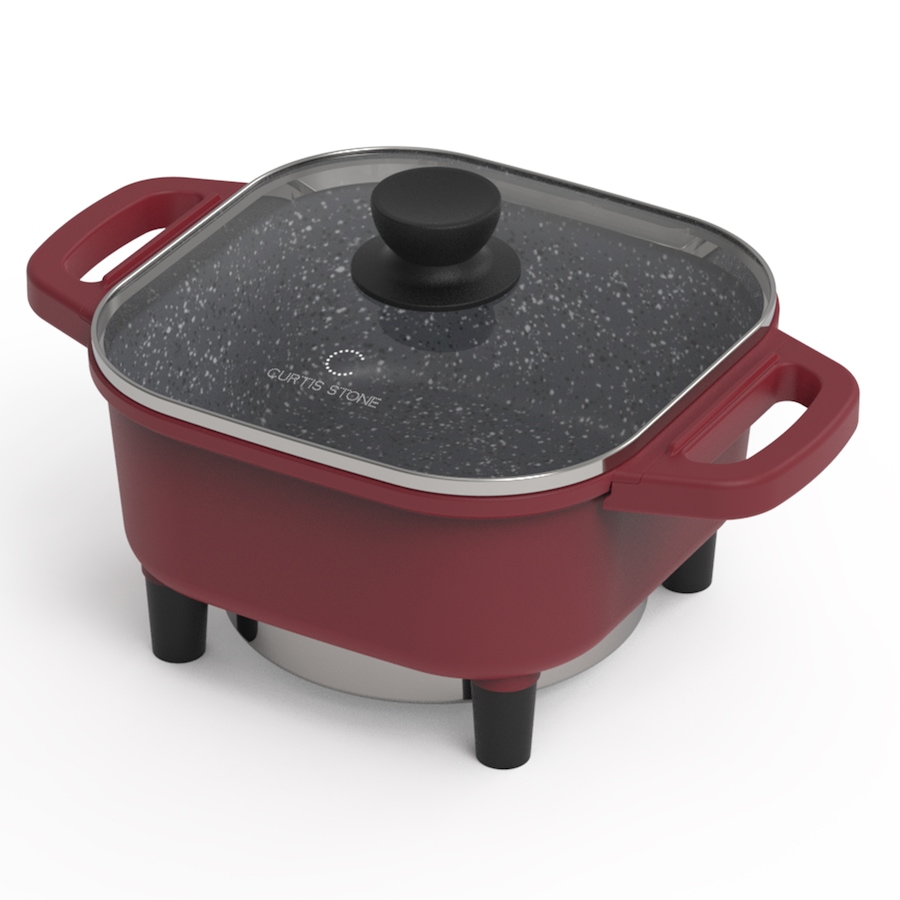 Image 221839_RED.jpg, Product 221-839 / Price $59.99, Curtis Stone 8" Dura-Pan Non-Stick Square Electric Skillet from Curtis Stone on TSC.ca's Kitchen department