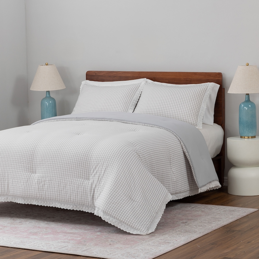 Image 221848_ALTMORE10.jpg, Product 221-848 / Price $89.99 - $159.99, Berkshire Lament Gingham Comforter Set with Lace Trim from Berkshire on TSC.ca's Home & Garden department