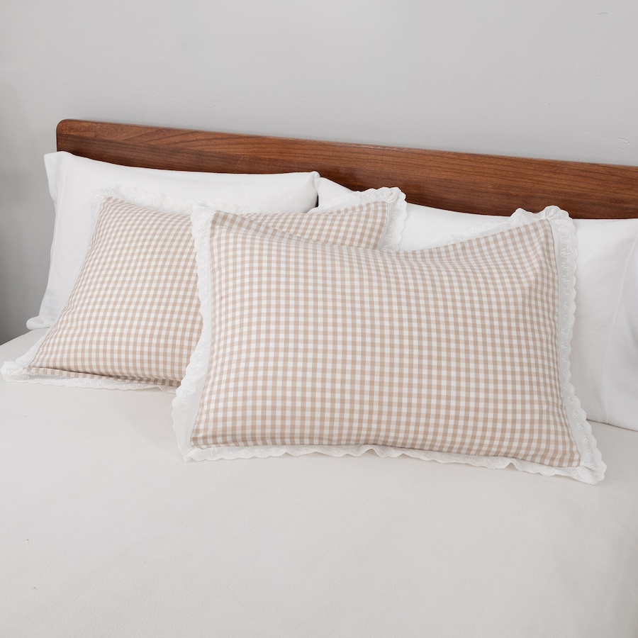 Image 221848_ALTMORE2.jpg, Product 221-848 / Price $89.99 - $159.99, Berkshire Lament Gingham Comforter Set with Lace Trim from Berkshire on TSC.ca's Home & Garden department