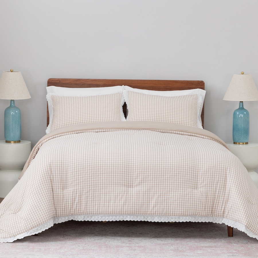 Image 221848_ALTMORE3.jpg, Product 221-848 / Price $89.99 - $159.99, Berkshire Lament Gingham Comforter Set with Lace Trim from Berkshire on TSC.ca's Home & Garden department