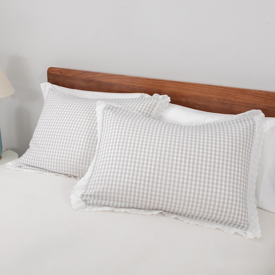 Image 221848_ALTMORE8.jpg, Product 221-848 / Price $89.99 - $159.99, Berkshire Lament Gingham Comforter Set with Lace Trim from Berkshire on TSC.ca's Home & Garden department