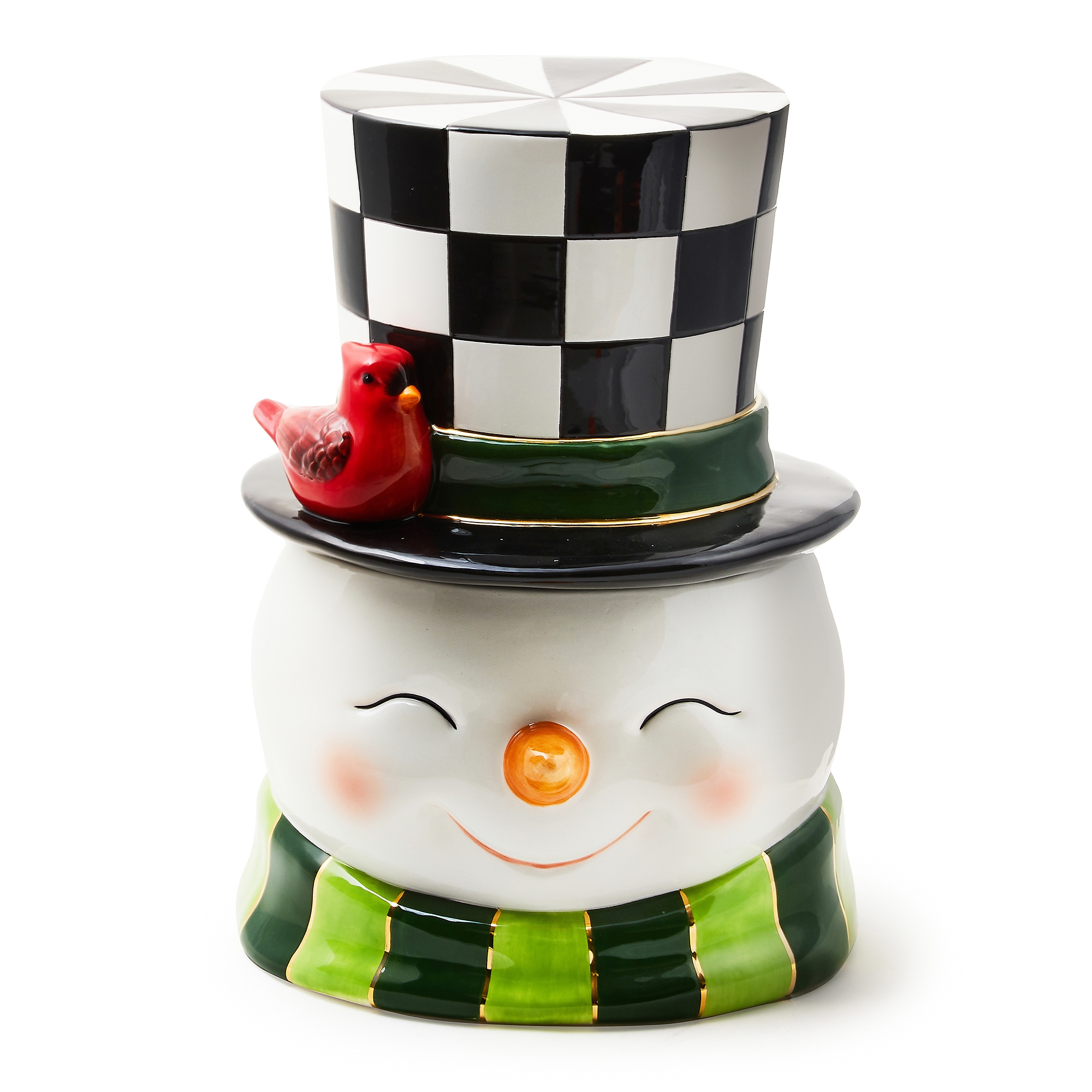 MacKenzie-Childs Cozy Christmas Snowman Cookie Jar - TSC.ca