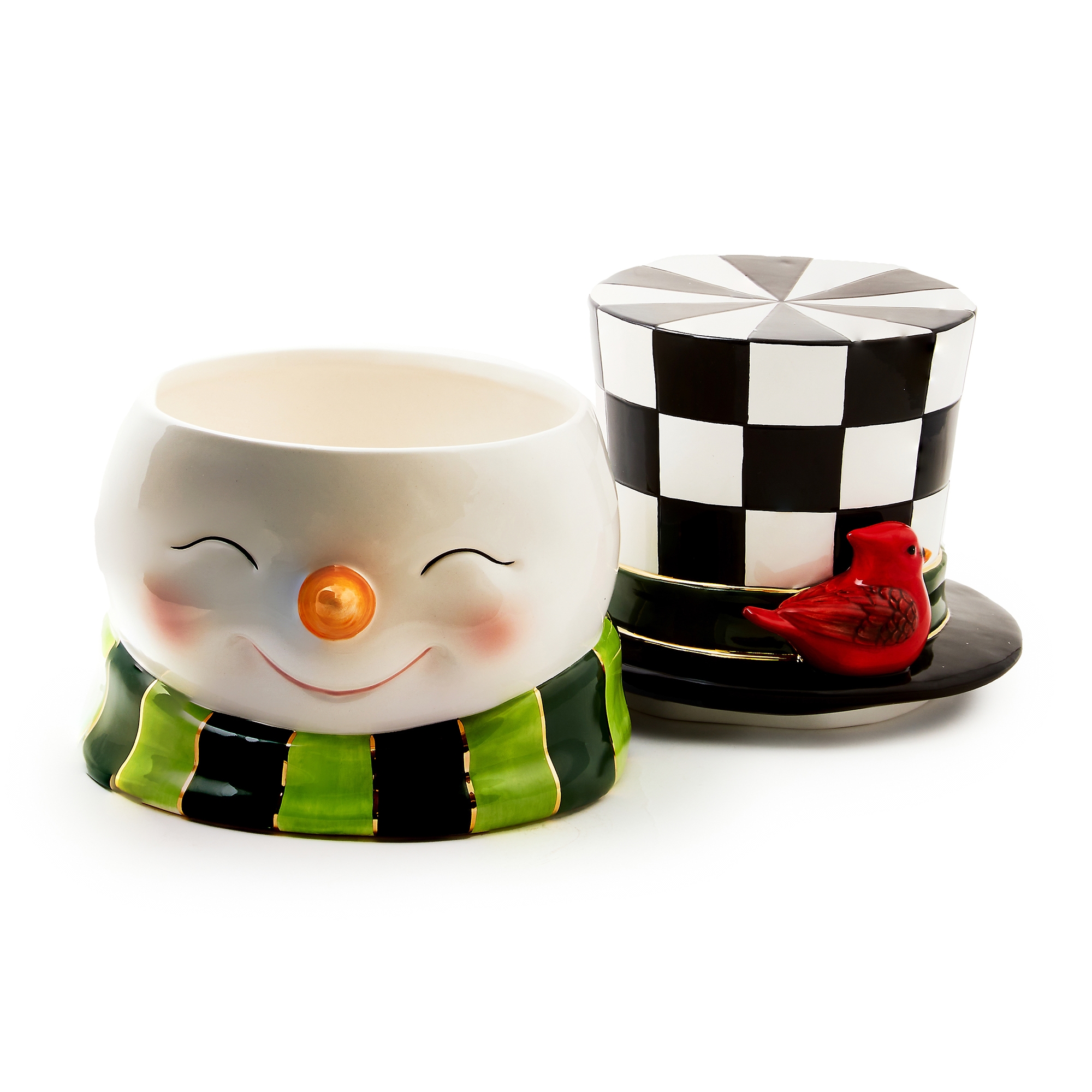 MacKenzie-Childs Cozy Christmas Snowman Cookie Jar - TSC.ca