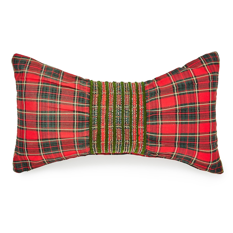Image 221872.jpg, Product 221-872 / Price $62.33, MacKenzie-Childs Tartan Red Bow Throw Pillow from MacKenzie Childs on TSC.ca's Home & Garden department