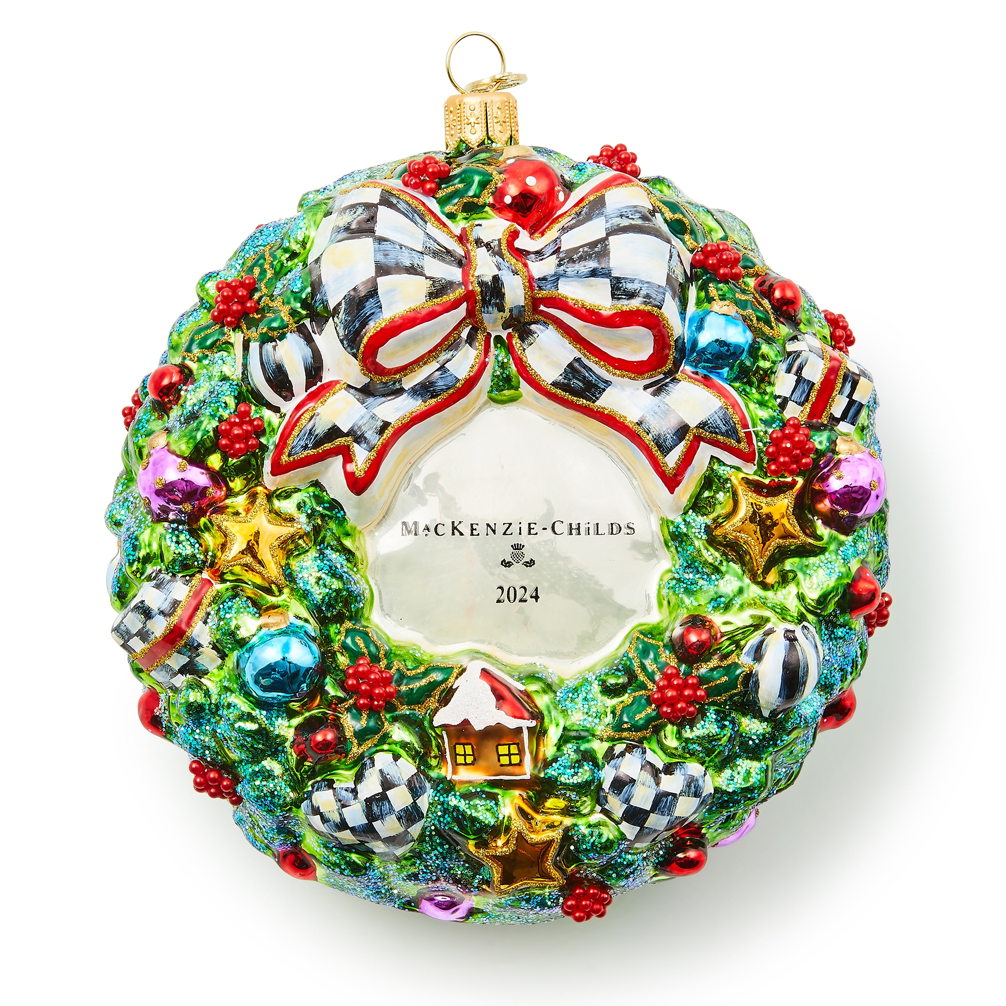MacKenzie-Childs 2024 MacKenzie-Childs Wreath Glass Ornament - TSC.ca