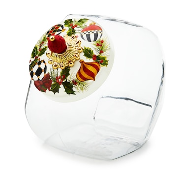 MacKenzie-Childs Cookie Jar with Deck The Halls Lid
