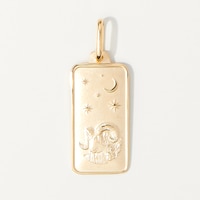 Stefano Oro 14K Yellow Gold Zodiac Tag Pendant