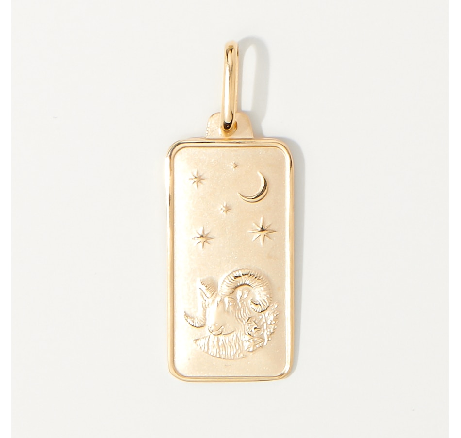 Image 221920_ARI.jpg, Product 221-920 / Price $489.99, Stefano Oro 14K Yellow Gold Zodiac Tag Pendant from Stefano Oro on TSC.ca's Jewellery department