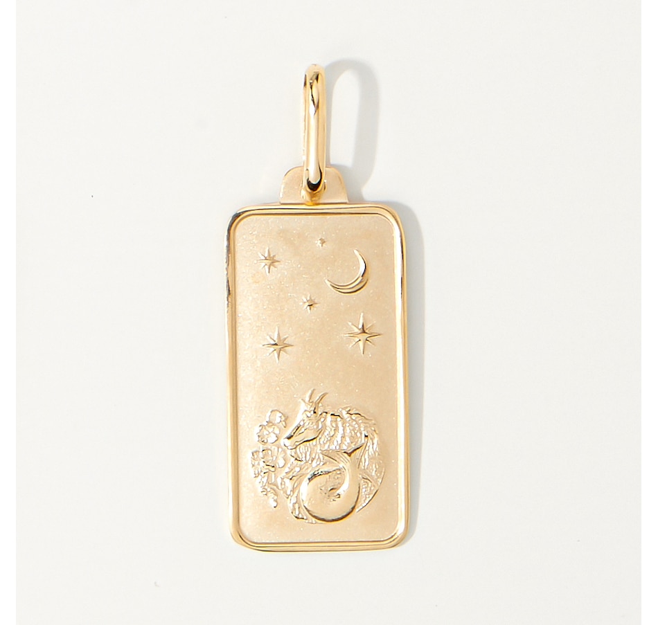 Image 221920_CPR.jpg, Product 221-920 / Price $489.99, Stefano Oro 14K Yellow Gold Zodiac Tag Pendant from Stefano Oro on TSC.ca's Jewellery department