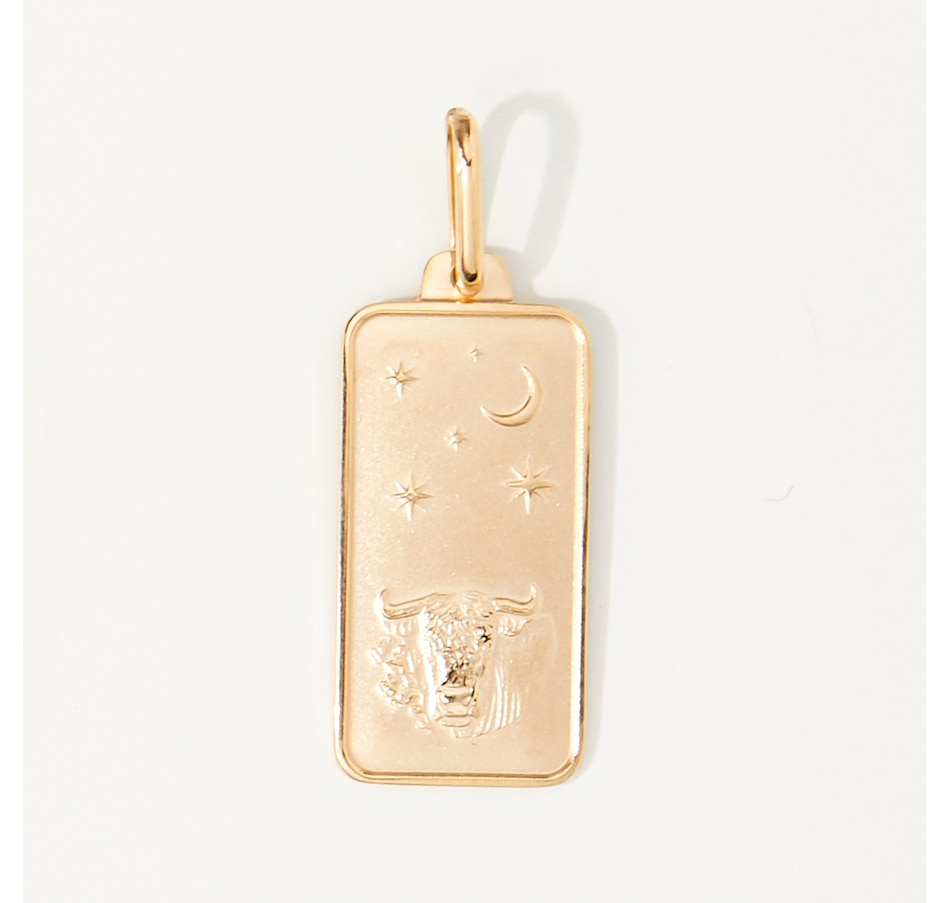 Image 221920_TAU.jpg, Product 221-920 / Price $489.99, Stefano Oro 14K Yellow Gold Zodiac Tag Pendant from Stefano Oro on TSC.ca's Jewellery department