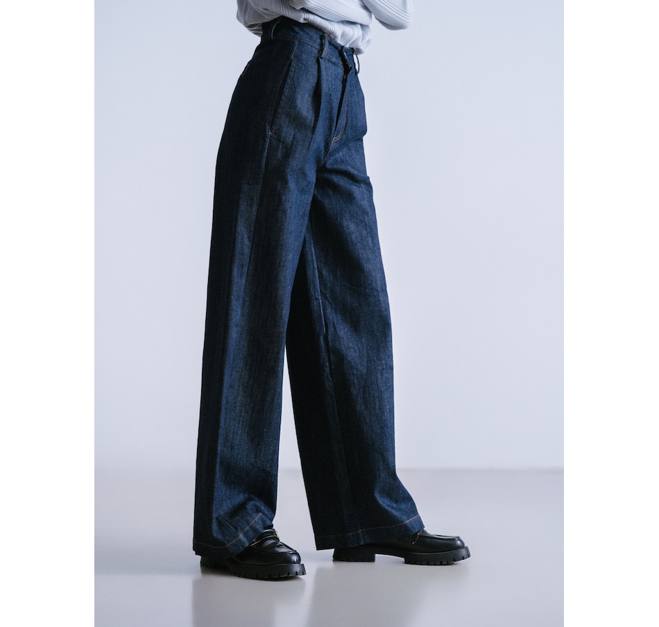 Image 222292_DID.jpg, Product 222-292 / Price $150.00, Why Not Pleated Front Denim Pant from Why Not on TSC.ca's Fashion department