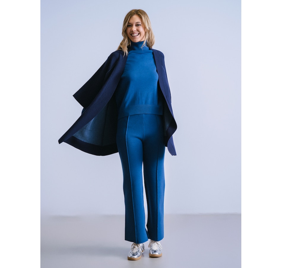 Image 222299_NVY.jpg, Product 222-299 / Price $170.00, Why Not Kimono Style Open Cardigan with Patch Pockets from Why Not on TSC.ca's Fashion department