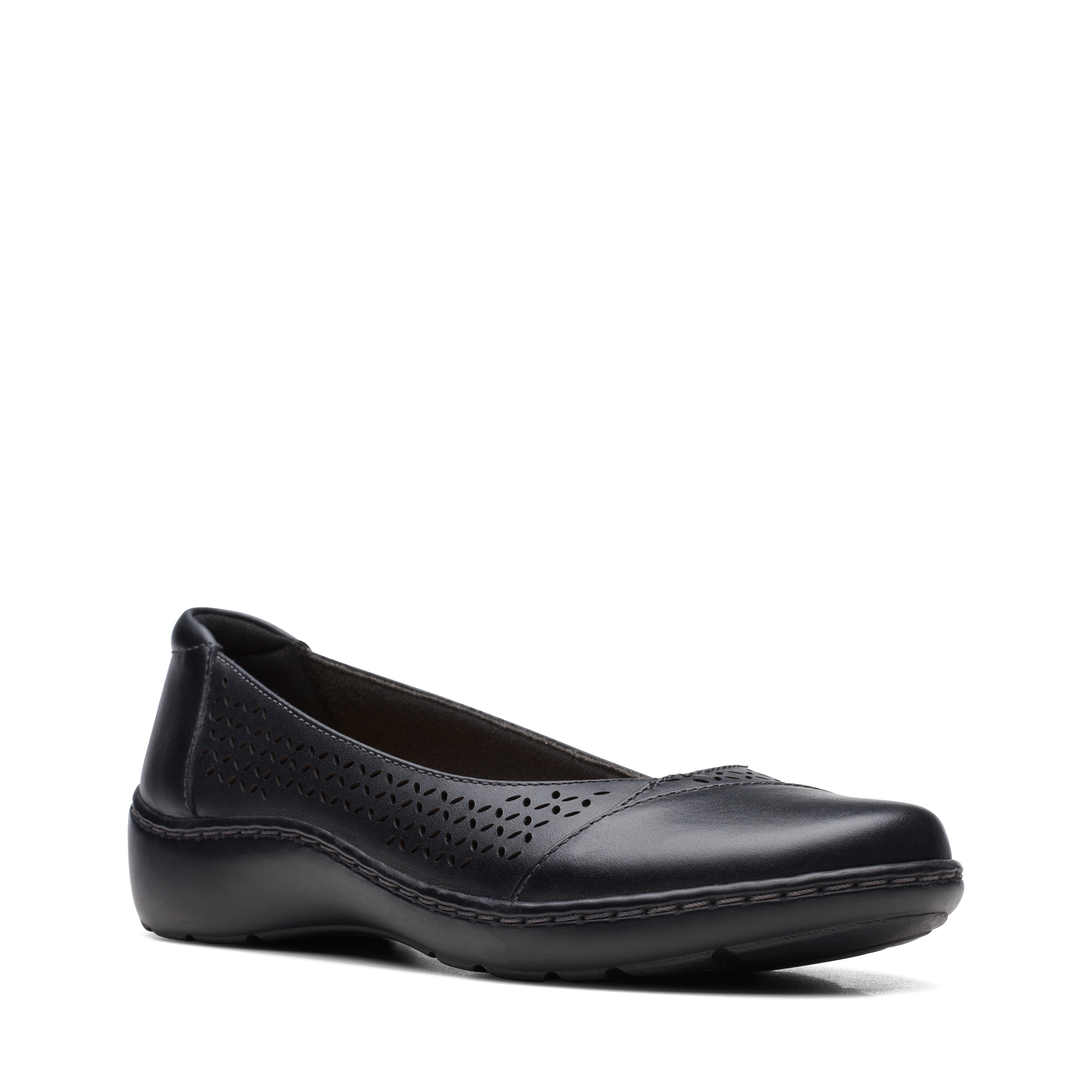 Clarks flat hot sale black shoes